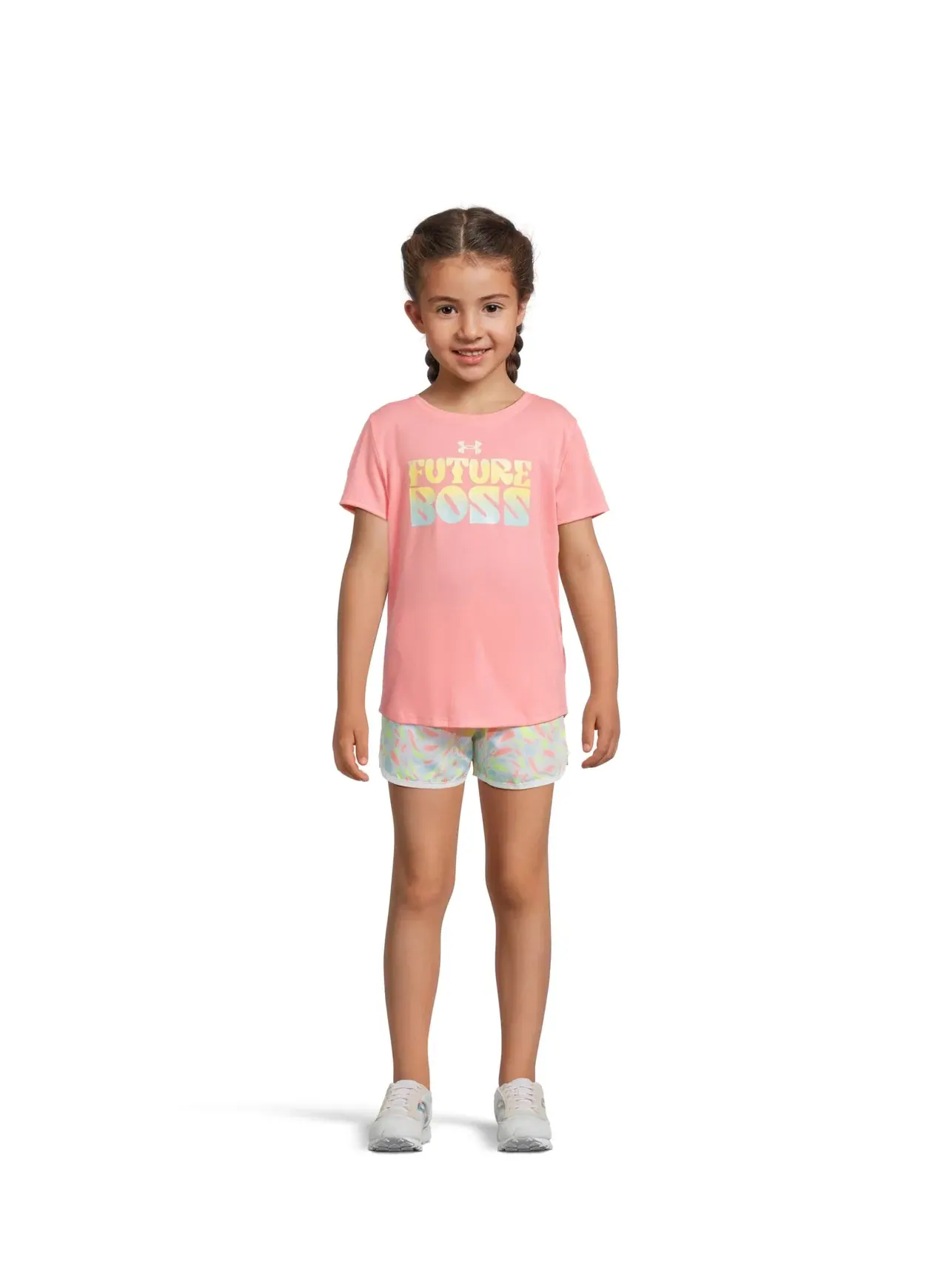 Комплект из тканых шорт с принтом (для маленьких детей) Under Armour Kids — изображение 1 из 4, розовый