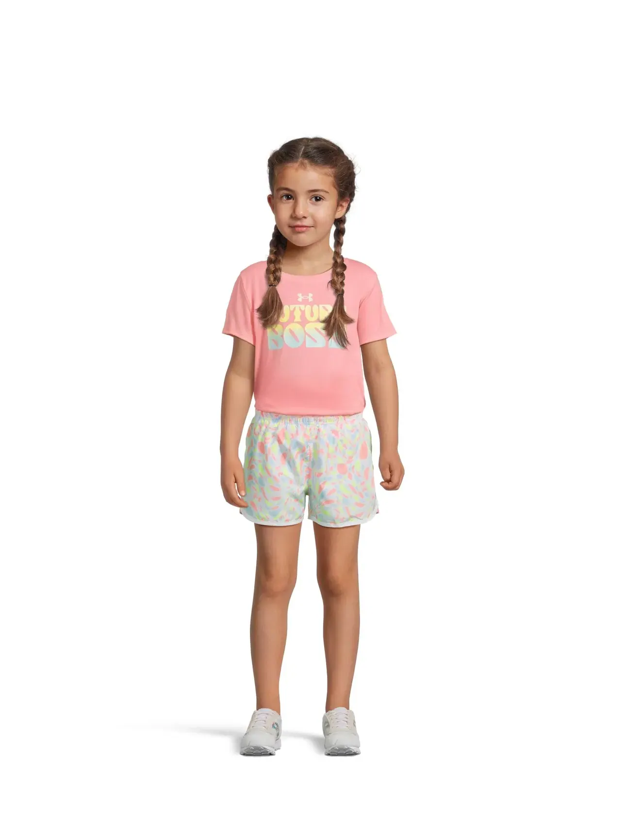 Комплект из тканых шорт с принтом (для маленьких детей) Under Armour Kids — изображение 4 из 4, розовый