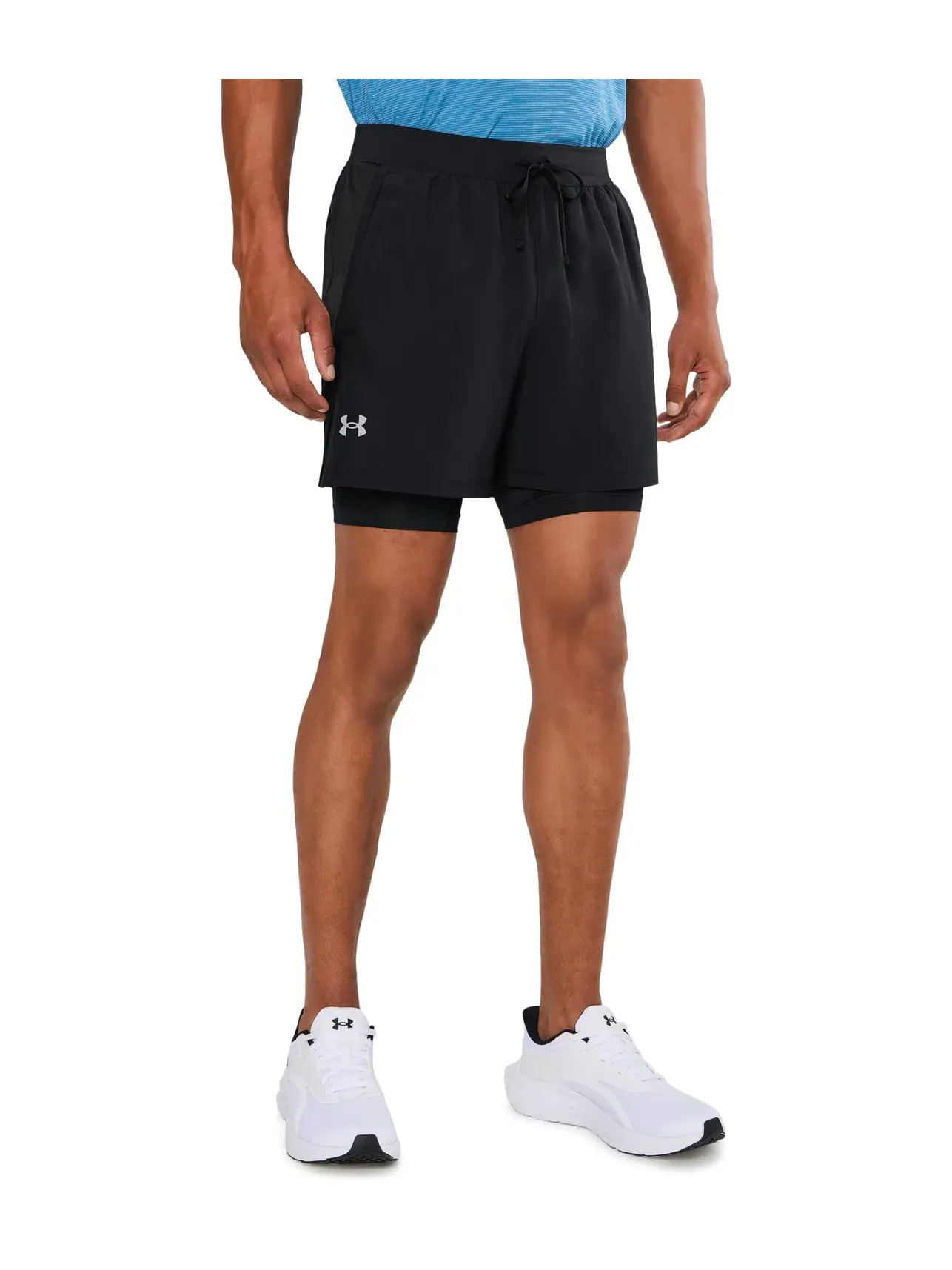 Шорты 5" Launch Run 2-in-1 Shorts Under Armour — изображение 1 из 5, черный/черный