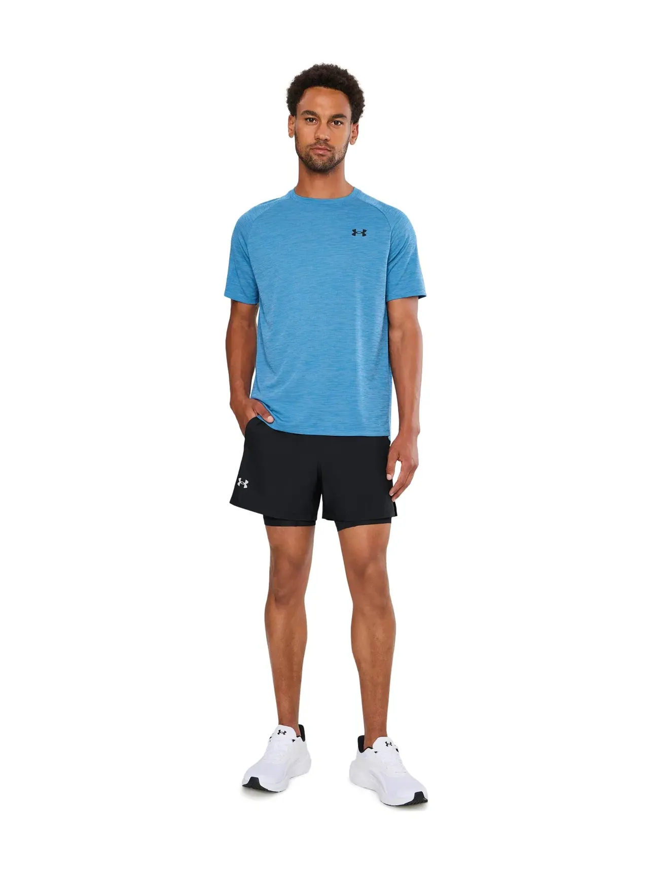 Шорты 5" Launch Run 2-in-1 Shorts Under Armour — изображение 2 из 5, черный/черный
