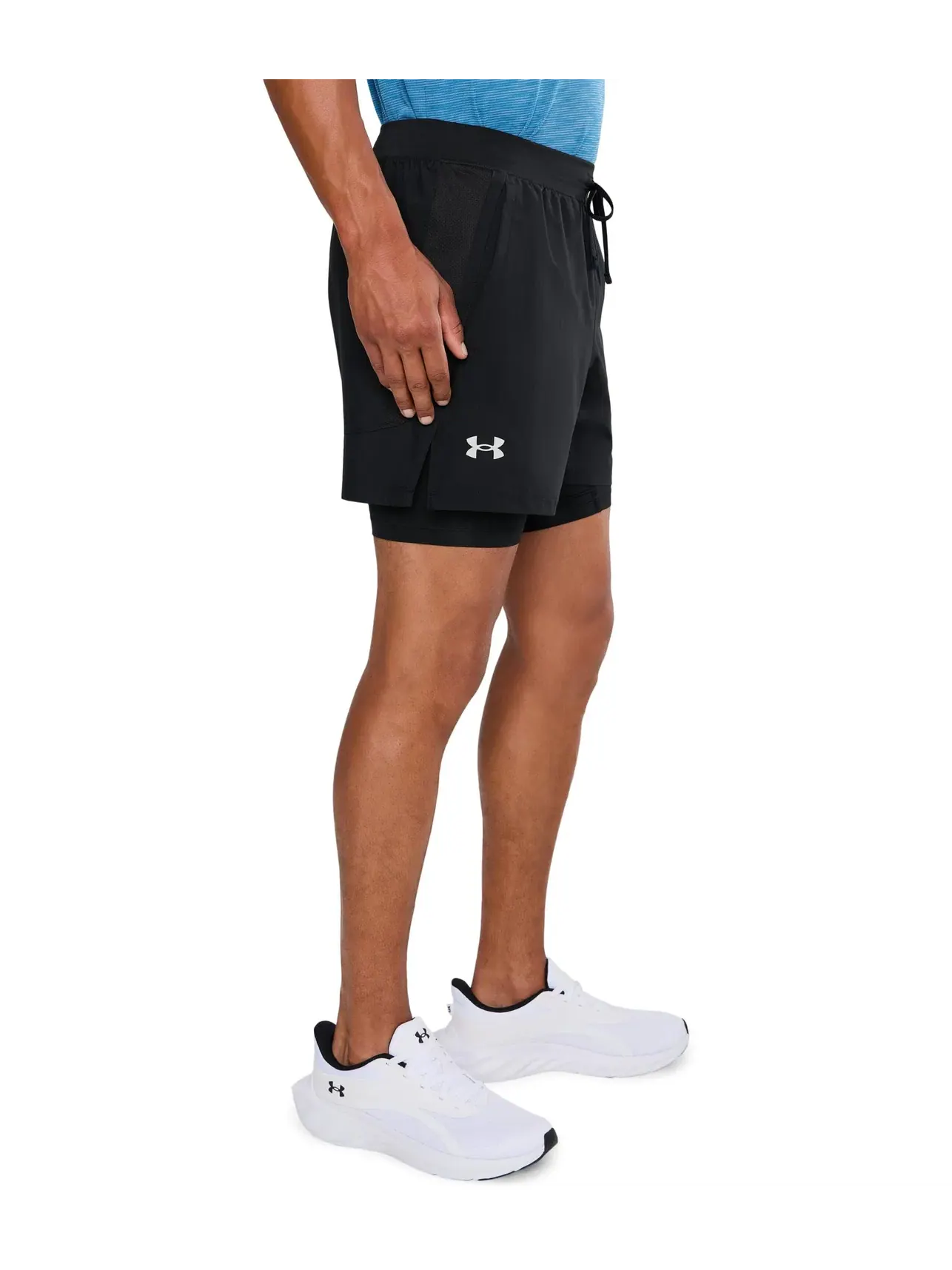 Шорты 5" Launch Run 2-in-1 Shorts Under Armour — изображение 3 из 5, черный/черный