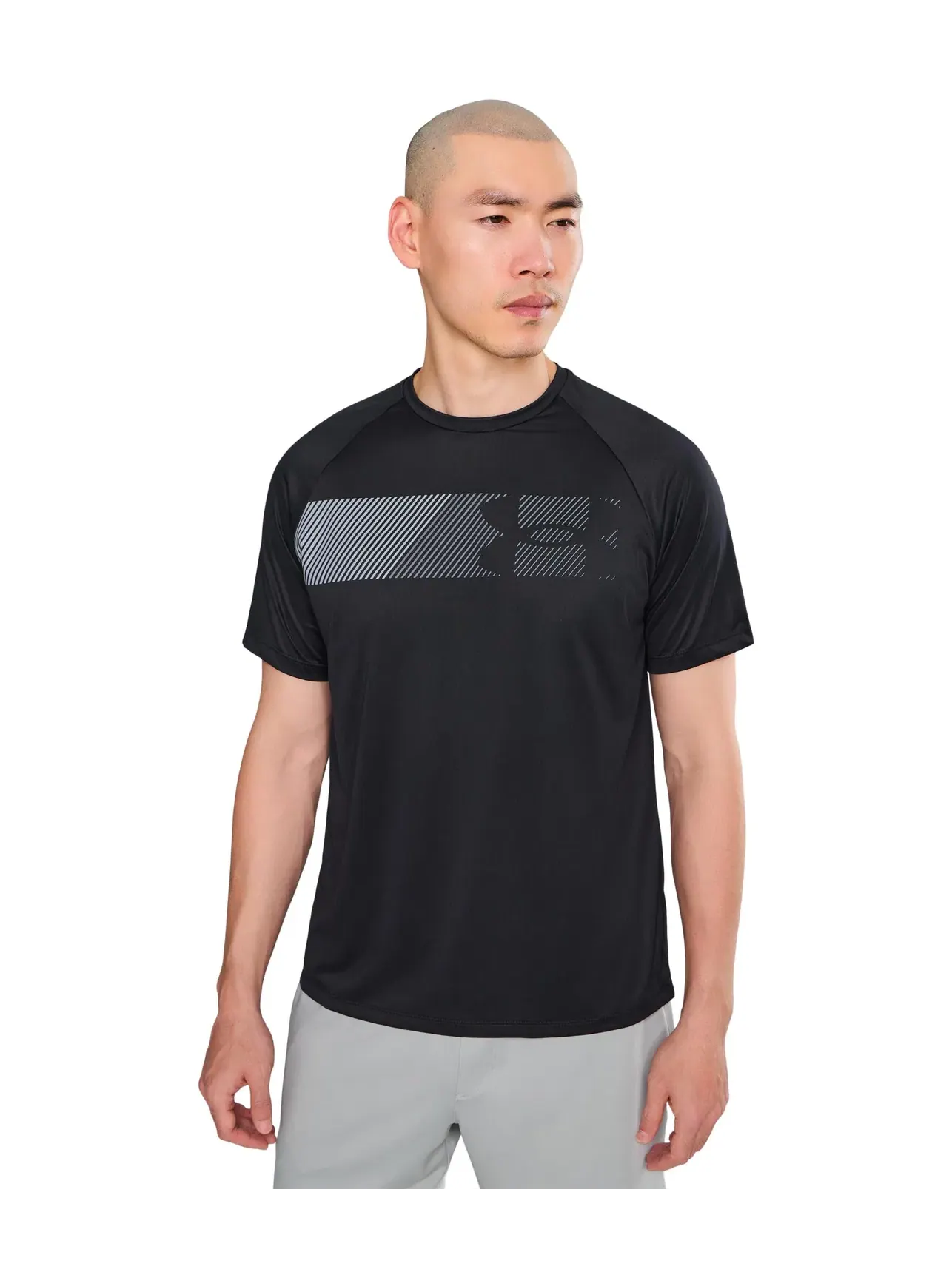 Футболка с технологичным рисунком Under Armour — изображение 1 из 5, черный/серый