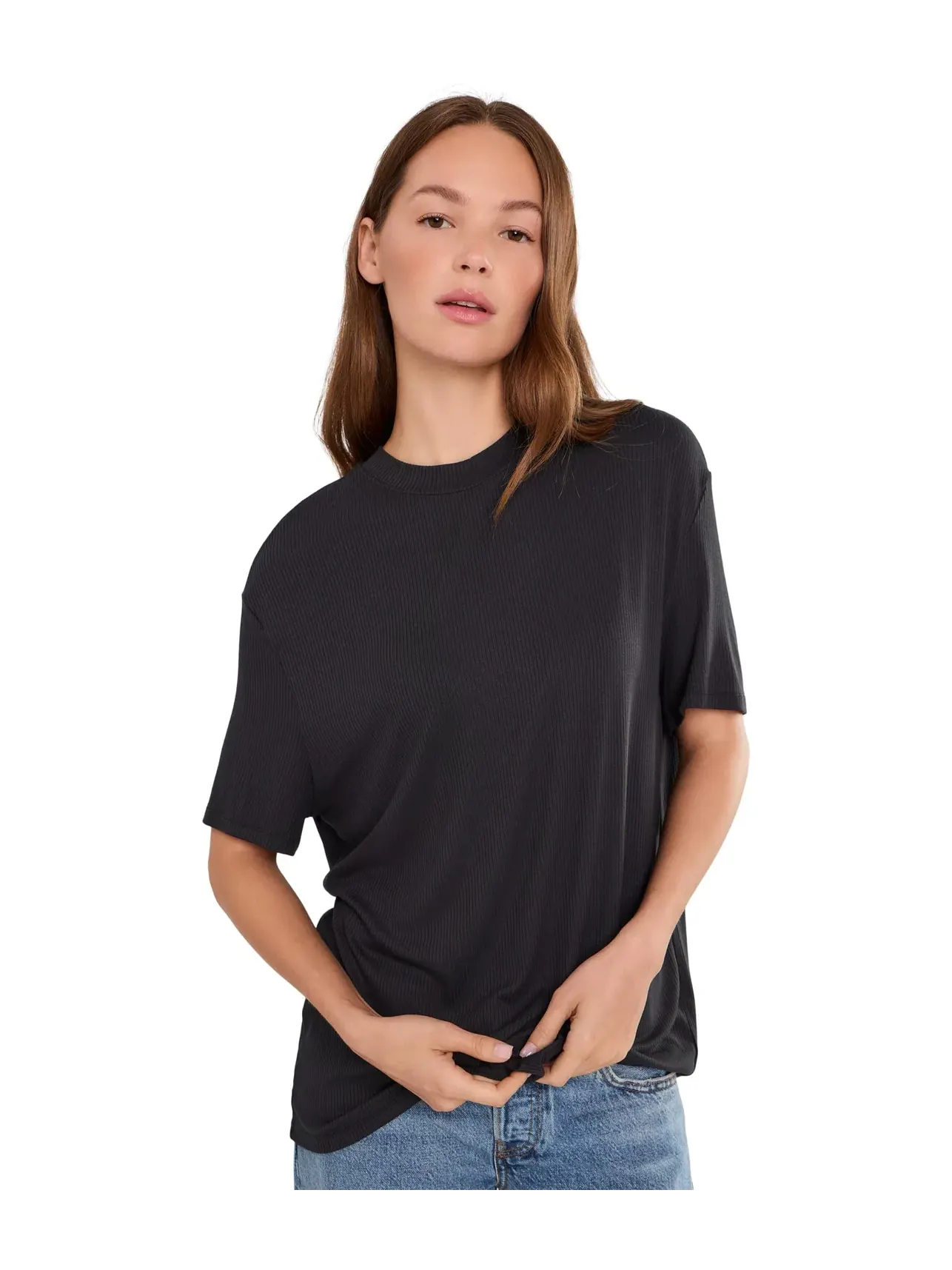 Футболка Amarys Relaxed Rib Tee Ugg — изображение 1 из 5, черный