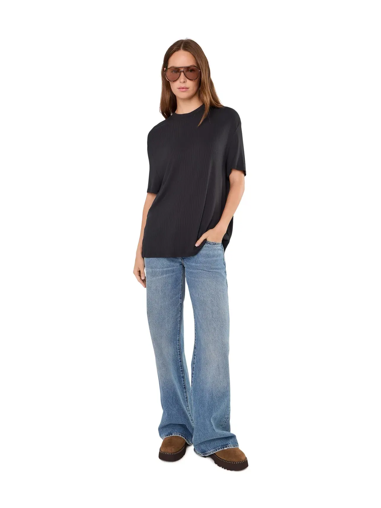 Футболка Amarys Relaxed Rib Tee Ugg — изображение 2 из 5, черный