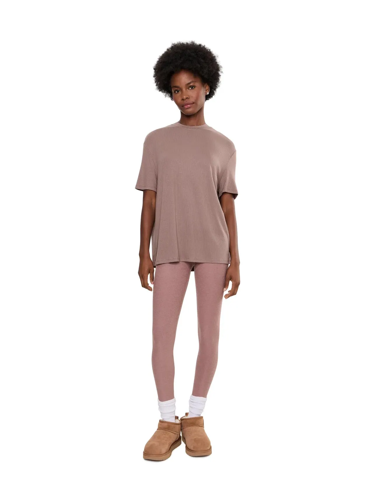 Футболка Amarys Relaxed Rib Tee Ugg — изображение 2 из 5, мускатный оттенок