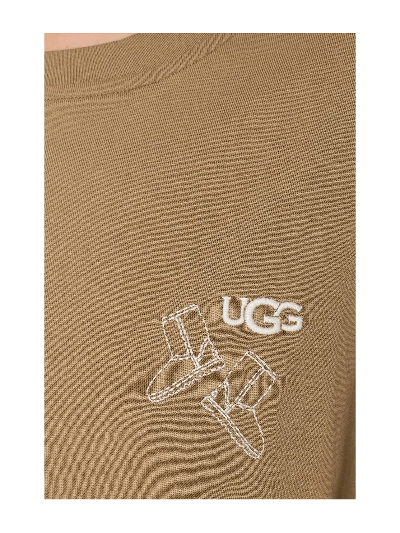 Футболка с изображением классических ботинок UGG — изображение 5 из 5, кофейный