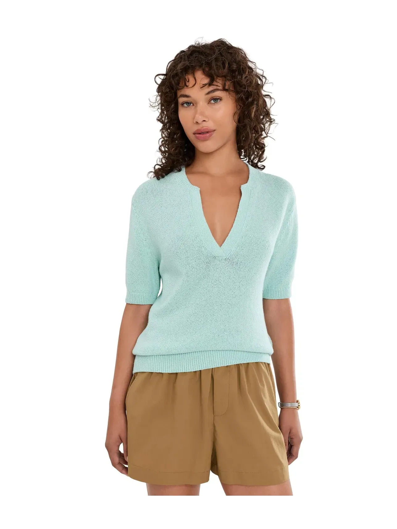 Вязаный топ Palmer Knit Top Varley — изображение 1 из 5, синий