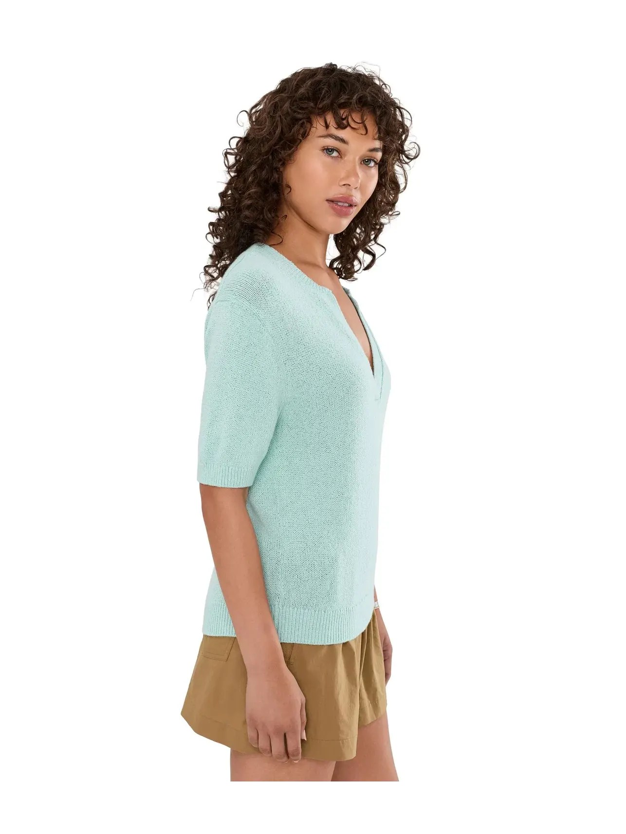 Вязаный топ Palmer Knit Top Varley — изображение 3 из 5, синий