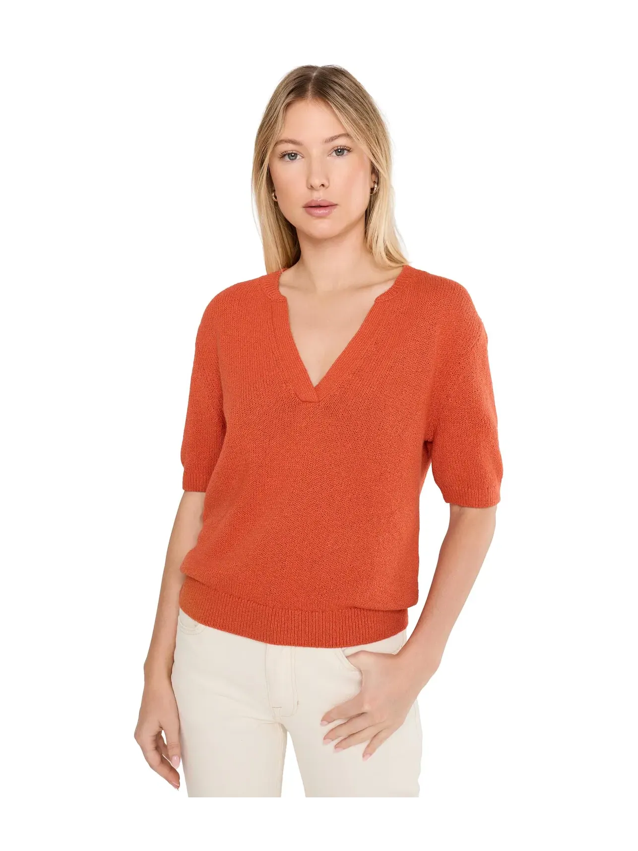 Вязаный топ Palmer Knit Top Varley — изображение 1 из 5, оранжевый винный