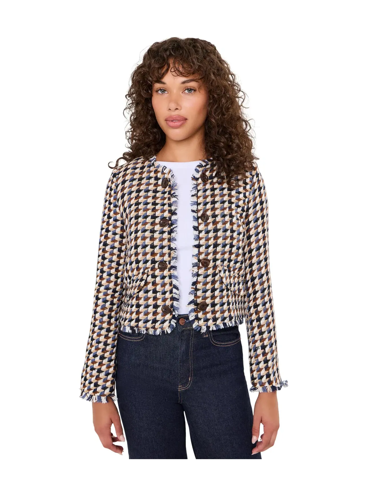 Блейзер из букле Boucle Blazer Vince Camuto — изображение 1 из 5, мульти