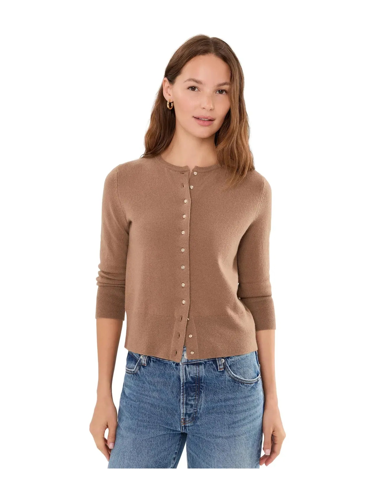 Кардиган с металлическими пуговицами Metal Button Cardi Vince — изображение 1 из 5, каньонный