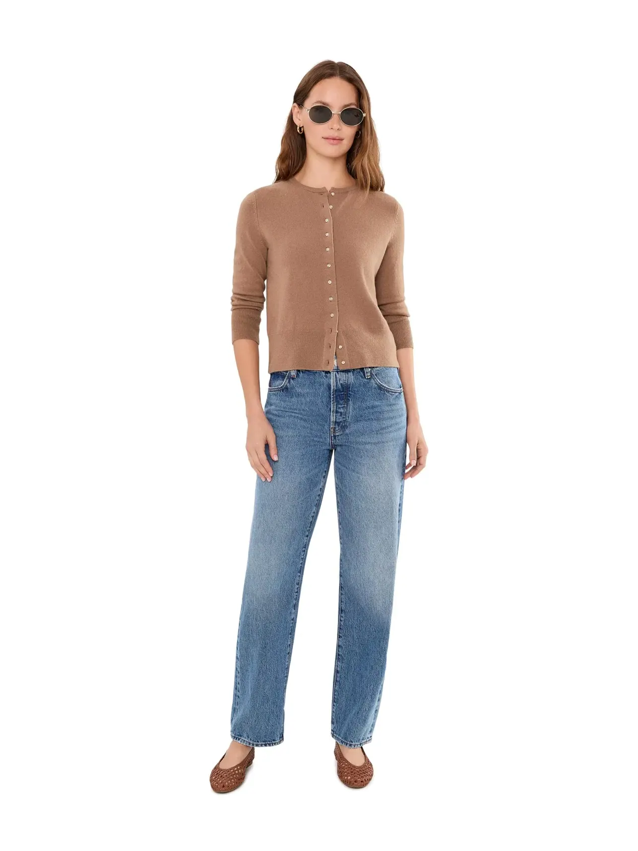 Кардиган с металлическими пуговицами Metal Button Cardi Vince — изображение 2 из 5, каньонный