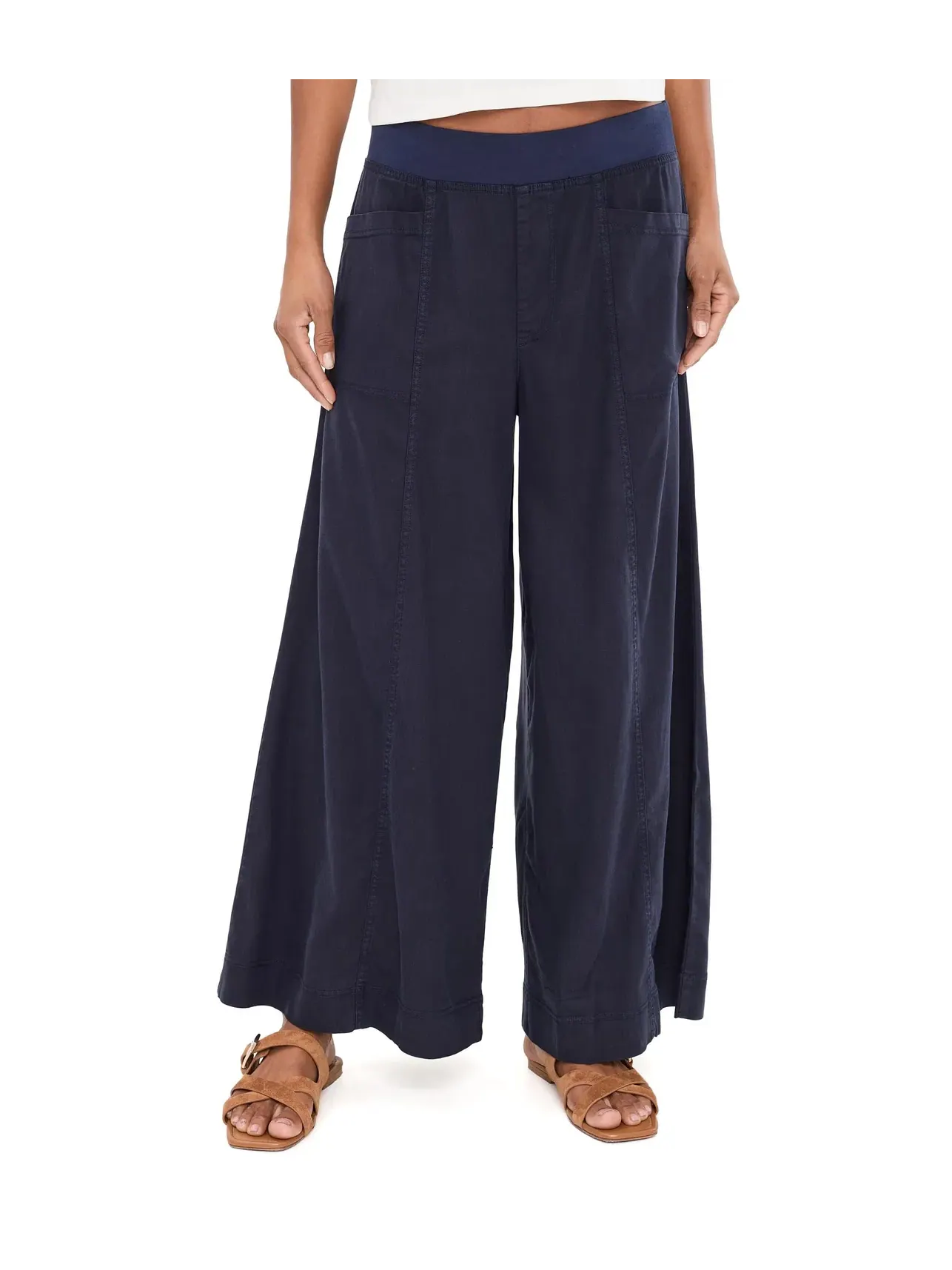 Брюки широкие Shaun Wide Leg Xcvi — изображение 1 из 5, темно-синий