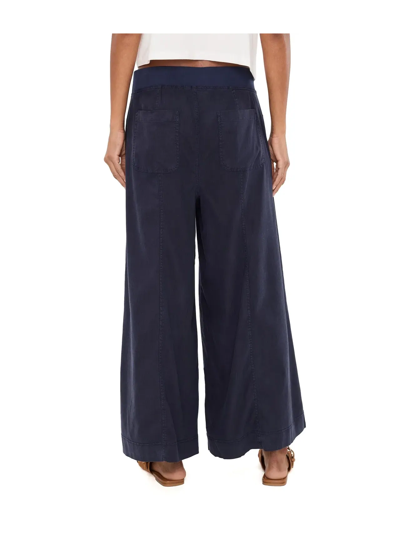 Брюки широкие Shaun Wide Leg Xcvi — изображение 4 из 5, темно-синий