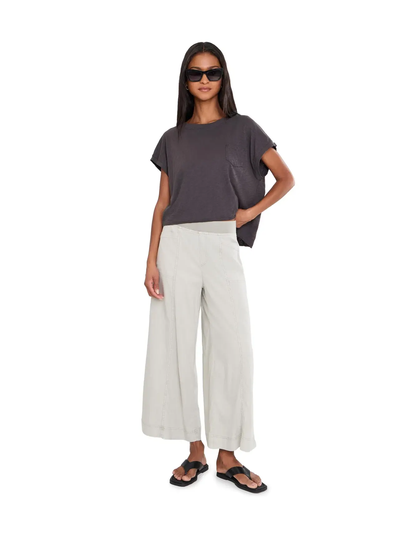 Брюки широкие Shaun Wide Leg Xcvi — изображение 2 из 5, белый