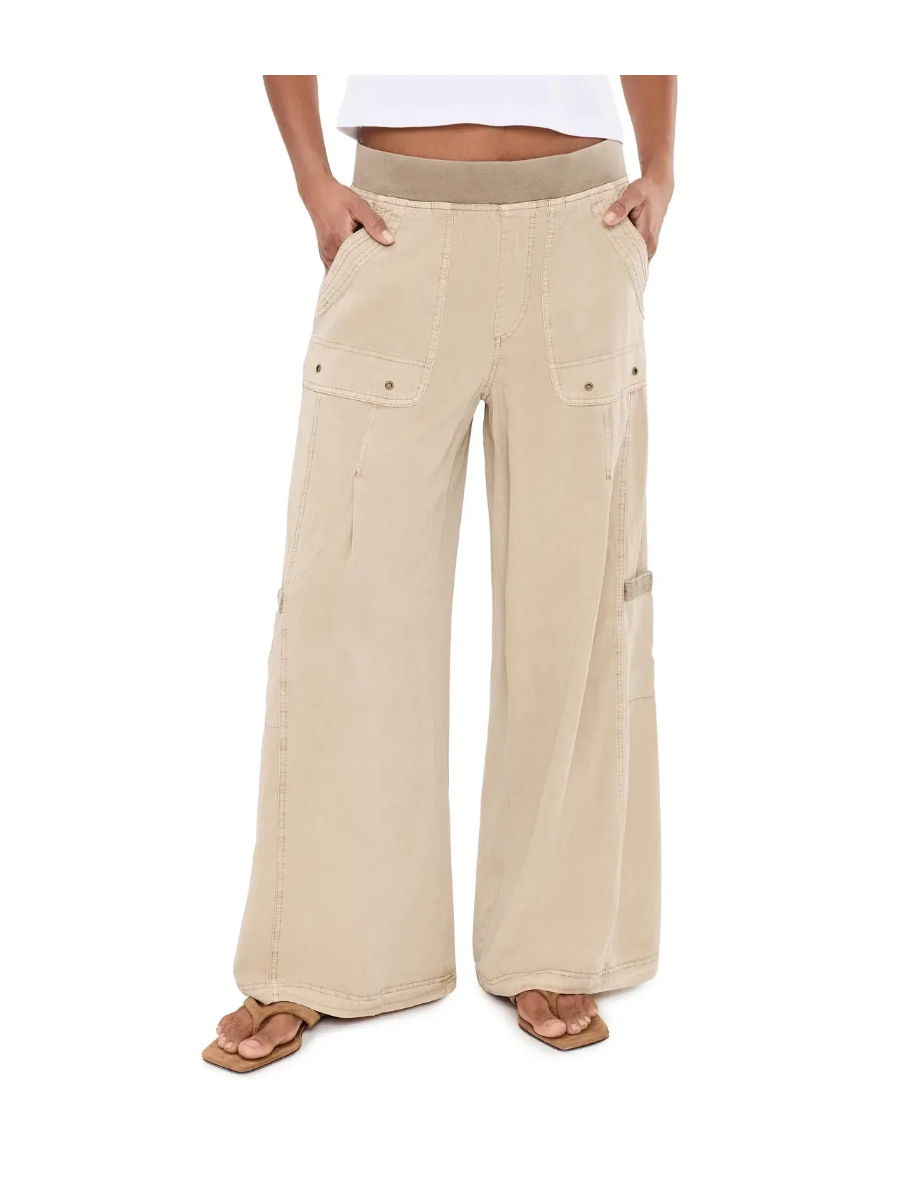 Брюки широкие Tovell Wide Leg Xcvi — изображение 1 из 5, коричневый