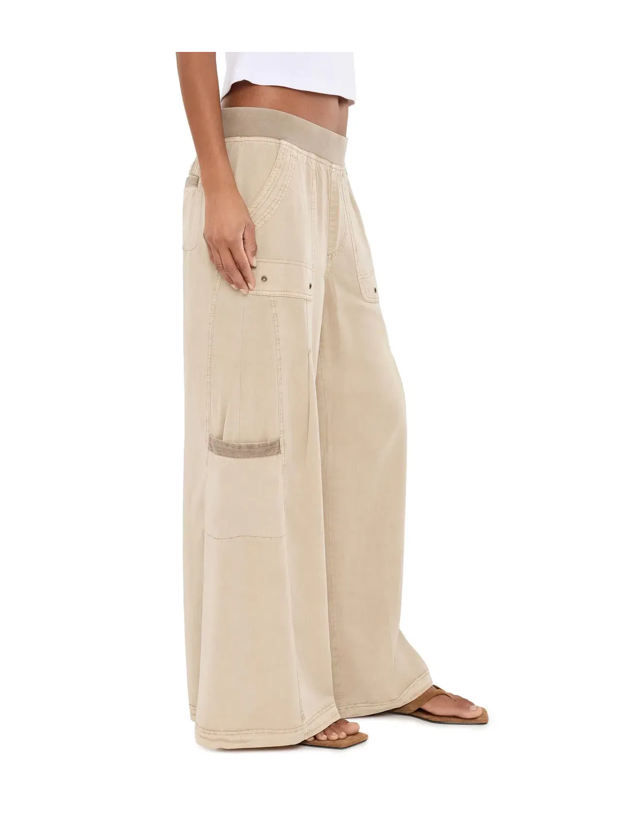 Брюки широкие Tovell Wide Leg Xcvi — изображение 3 из 5, коричневый