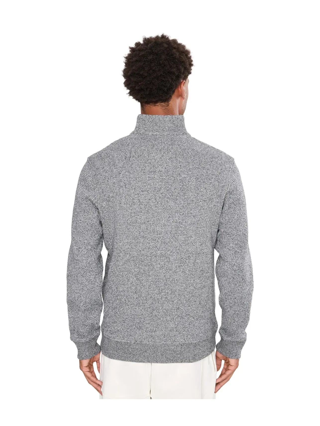Толстовка на молнии 1/4 из ворсистого вафельного трикотажа Brushed Waffle 1/4 Zip Vince — изображение 4 из 5, черный