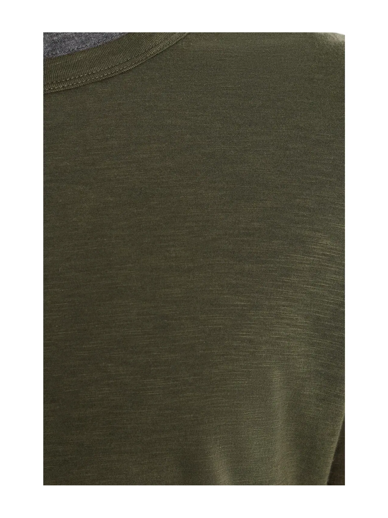 Лонгслив с круглым вырезом и двойным слоем из тонкого хлопка Fine Slub Double Layer Long Sleeve Crew Vince, серый