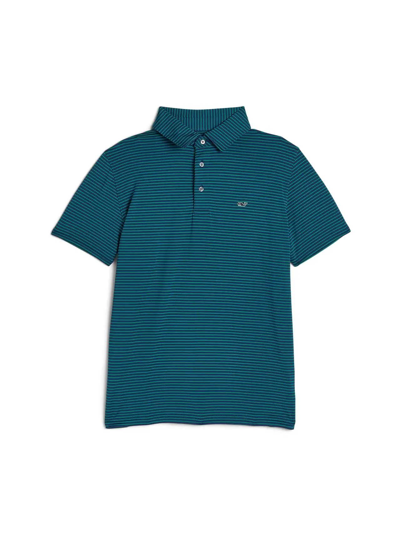 Поло Bradley Stripe Sankaty Polo (для больших детей) Vineyard Vines Kids — изображение 1 из 3, зеленый