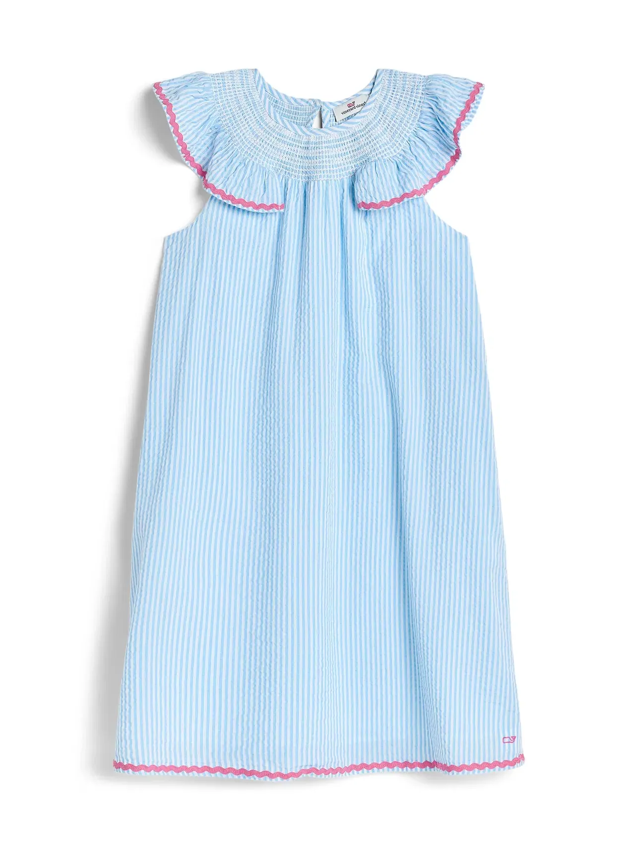 Платье Regan из жатой ткани (для маленьких и больших детей) Vineyard Vines Kids — изображение 1 из 3, синий