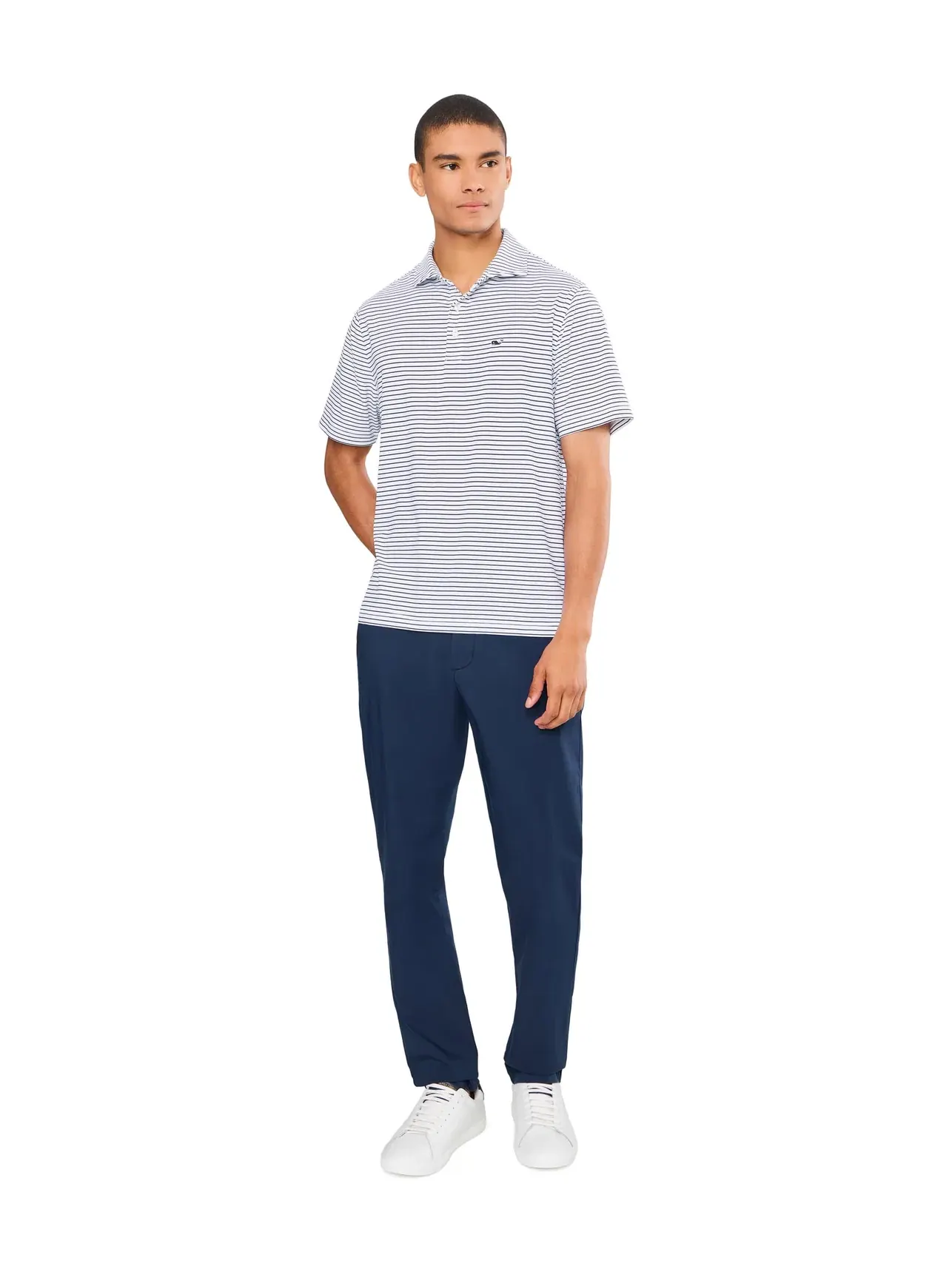 Поло Performance Air Tech Vineyard Vines — изображение 2 из 5, белый/темно-синий
