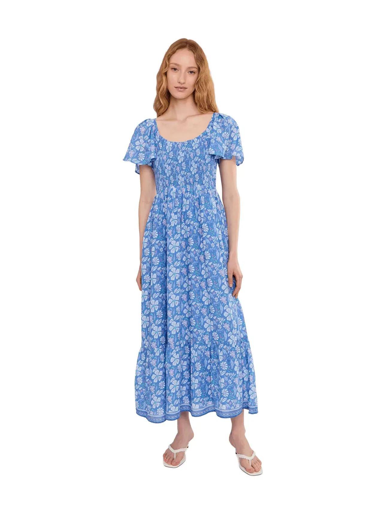Макси-платье с рукавами-крылышками Vineyard Vines — изображение 1 из 5, гибискусный