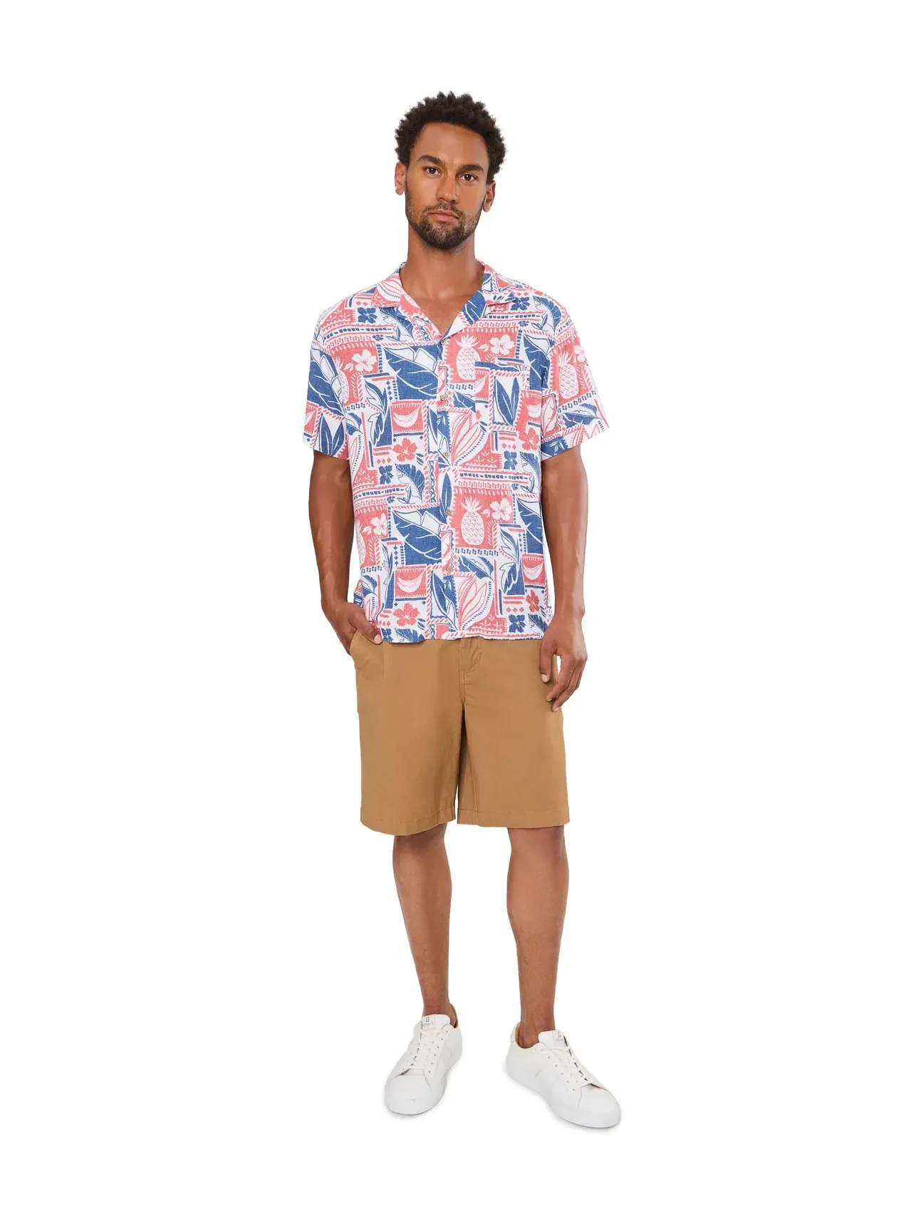 Рубашка-кабана Waikiki Woodblock Seabreeze из льна и вискозы с коротким рукавом Vineyard Vines — изображение 2 из 5, мульти
