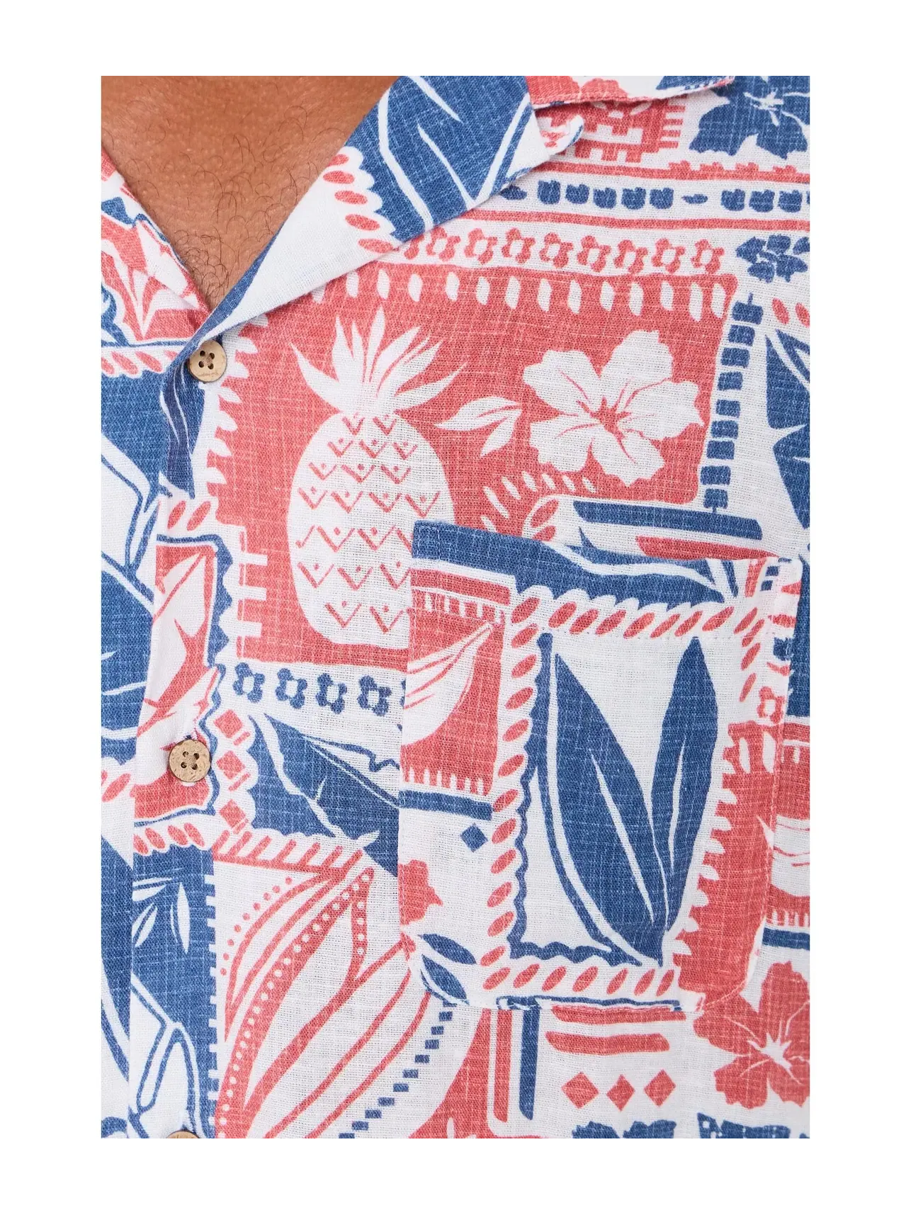 Рубашка-кабана Waikiki Woodblock Seabreeze из льна и вискозы с коротким рукавом Vineyard Vines — изображение 5 из 5, мульти