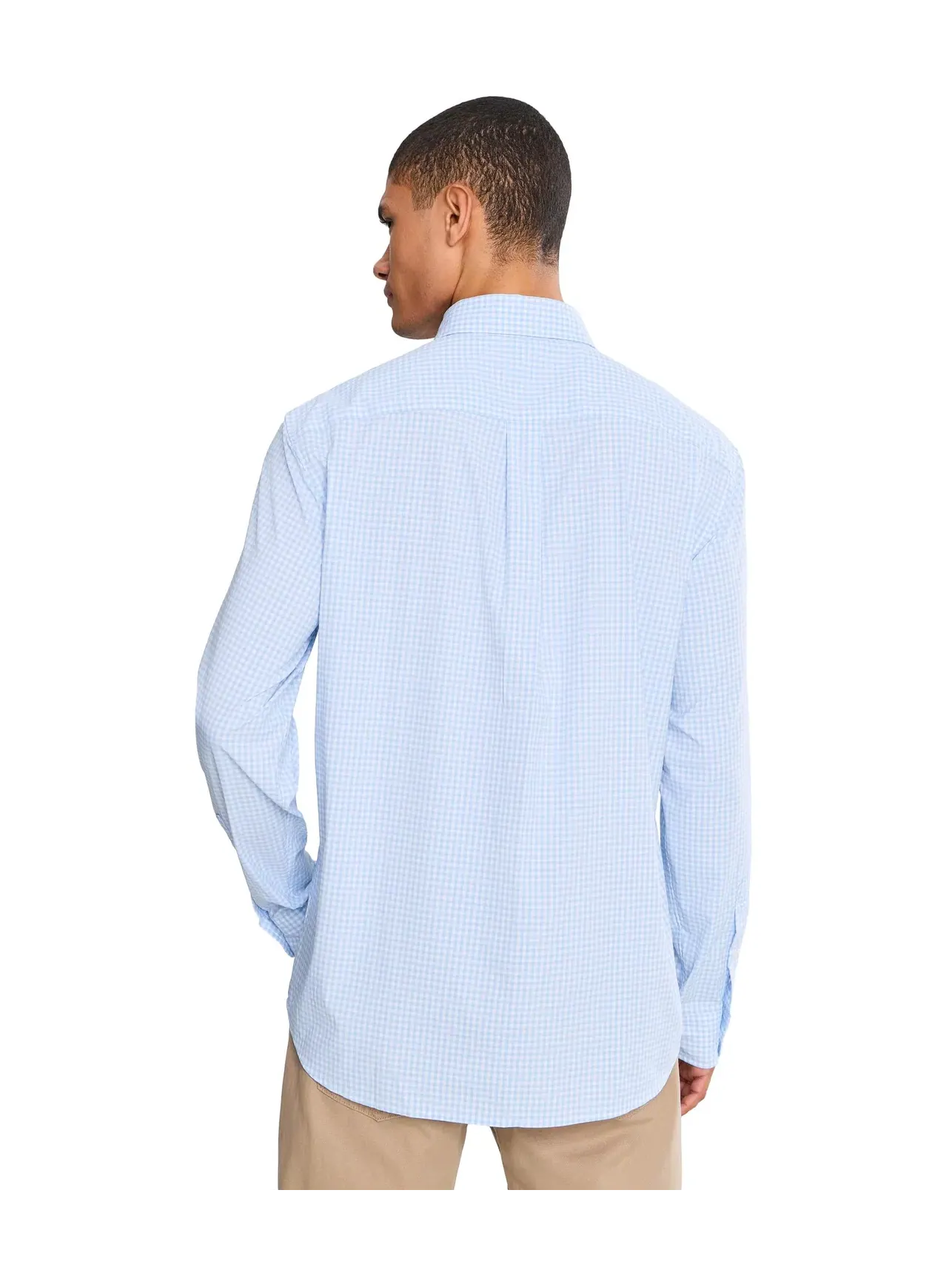 Футболка Coral Reef Gingham Featherweight Performance Shirt Vineyard Vines — изображение 4 из 5, синий