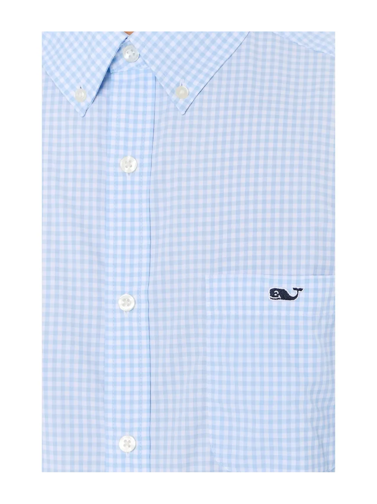 Футболка Coral Reef Gingham Featherweight Performance Shirt Vineyard Vines — изображение 5 из 5, синий