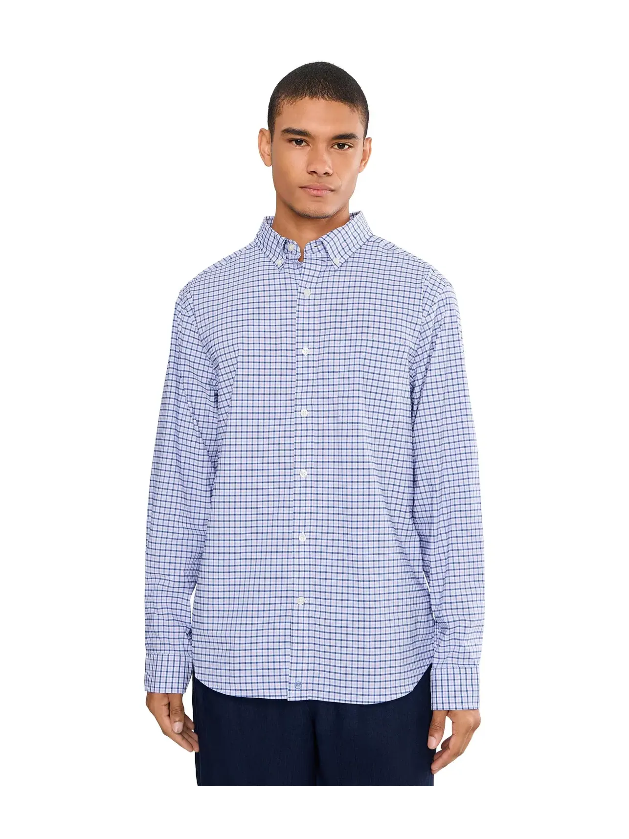 Рубашка Tattersall из высококачественного хлопка Vineyard Vines — изображение 1 из 5, голубой