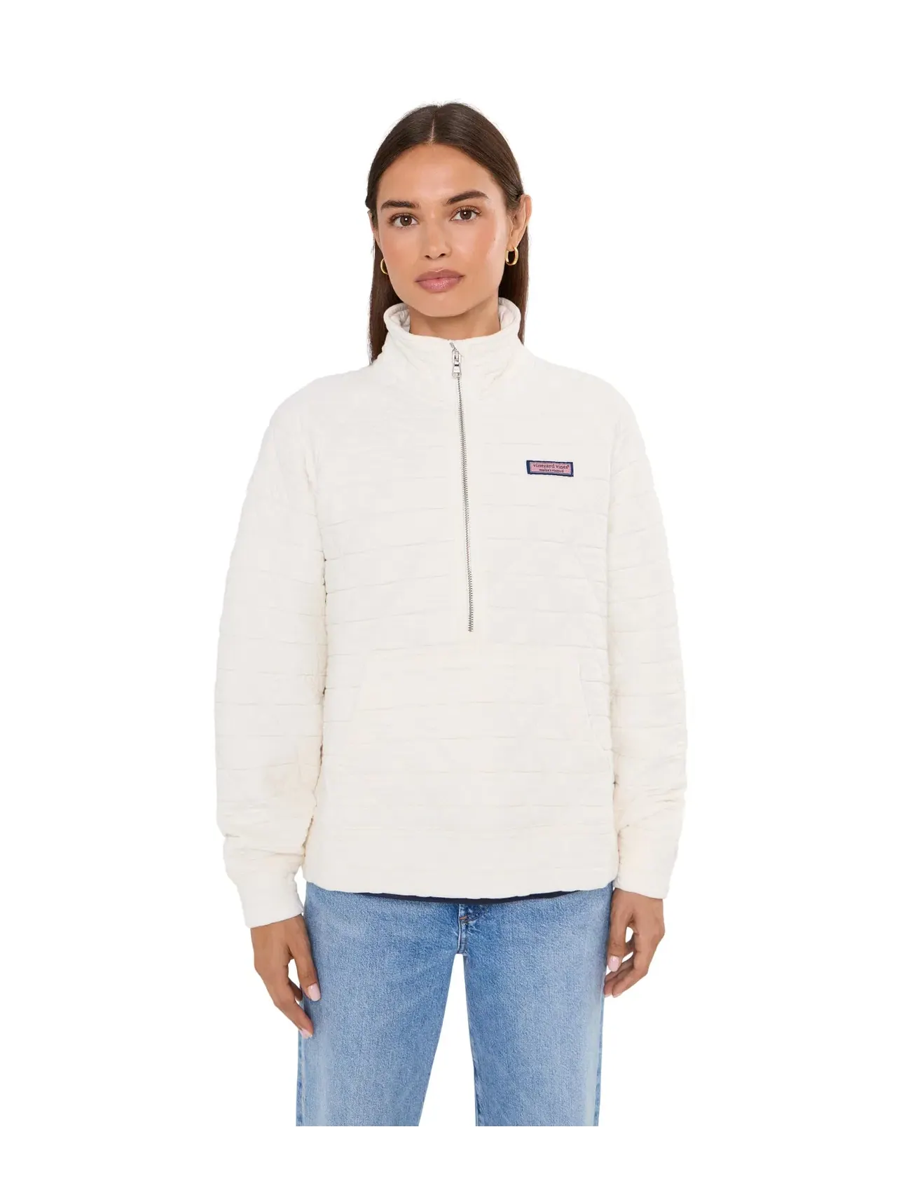 Толстовка на молнии 1/2 стеганая Quilted 1/2 Zip Vineyard Vines — изображение 1 из 5, бежевый