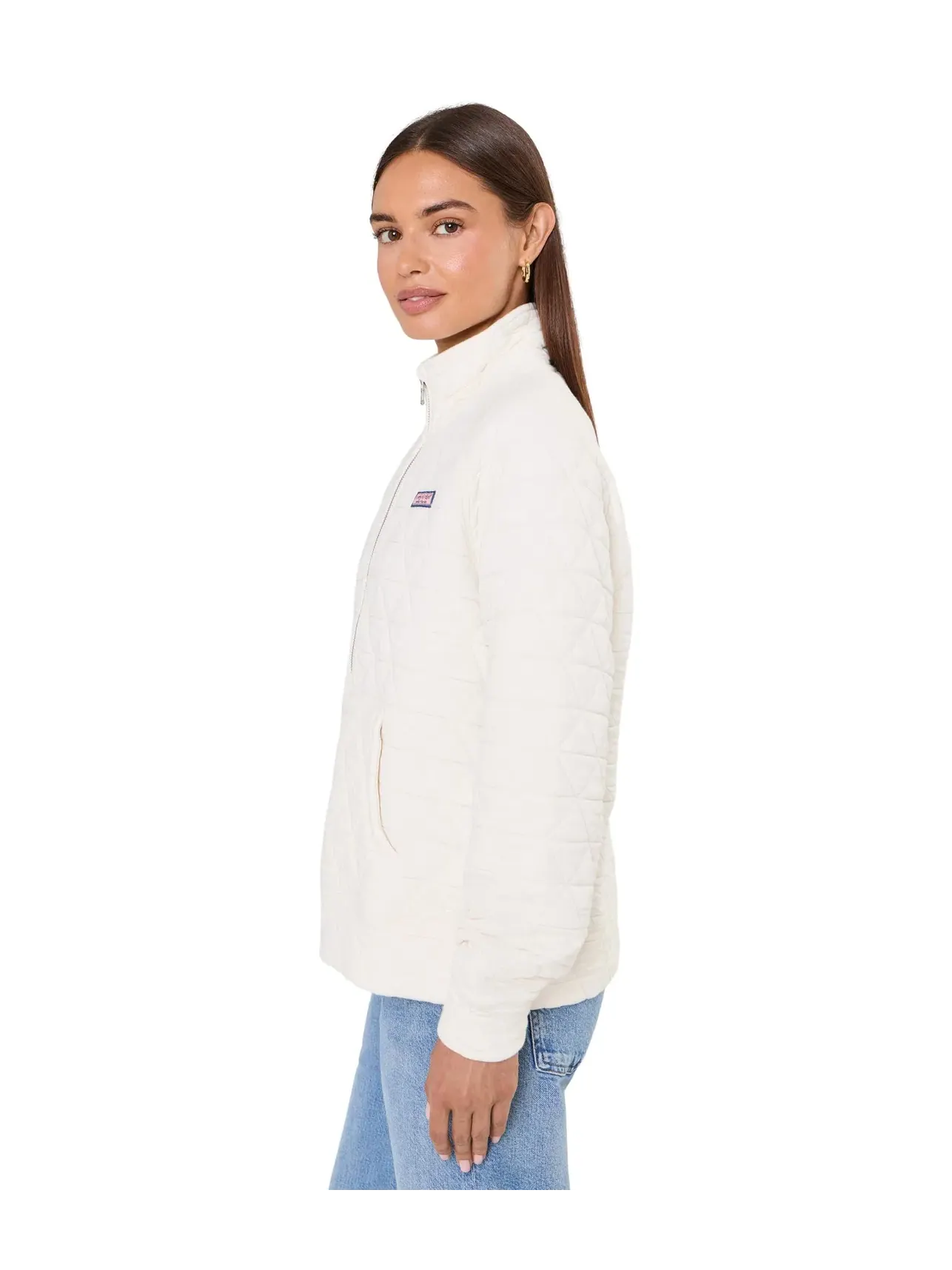 Толстовка на молнии 1/2 стеганая Quilted 1/2 Zip Vineyard Vines — изображение 3 из 5, бежевый