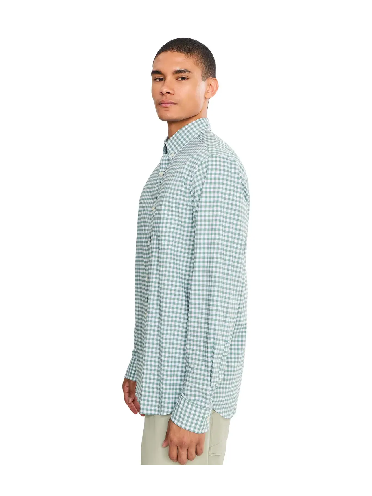 Хлопковая рубашка Skysail в клетку Performance Vineyard Vines — изображение 3 из 5, оливковый