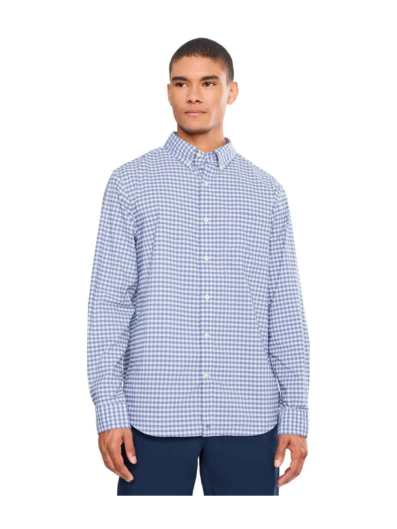 Хлопковая рубашка Skysail в клетку Performance Vineyard Vines — изображение 1 из 5, индиго