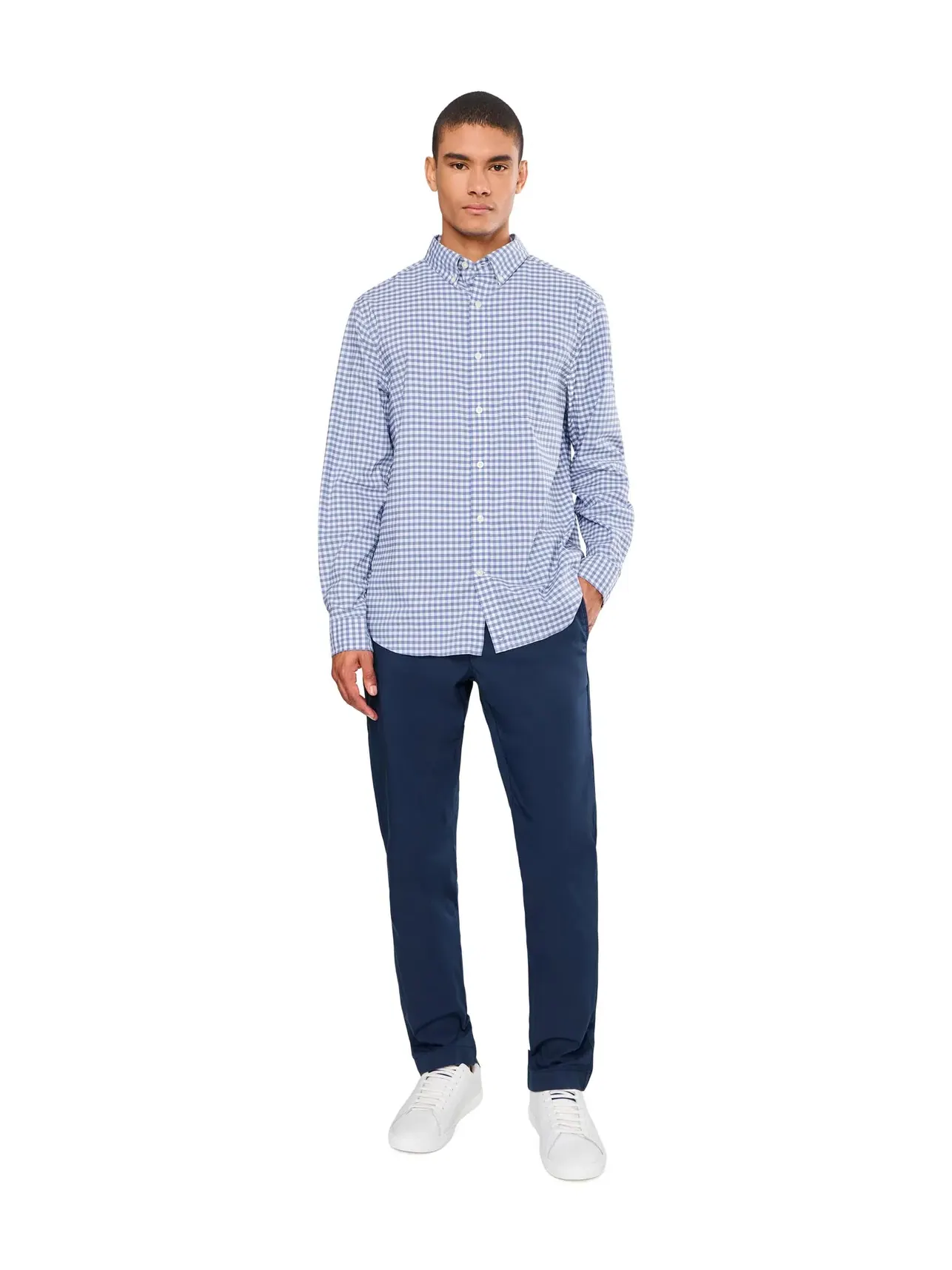 Хлопковая рубашка Skysail в клетку Performance Vineyard Vines — изображение 2 из 5, индиго