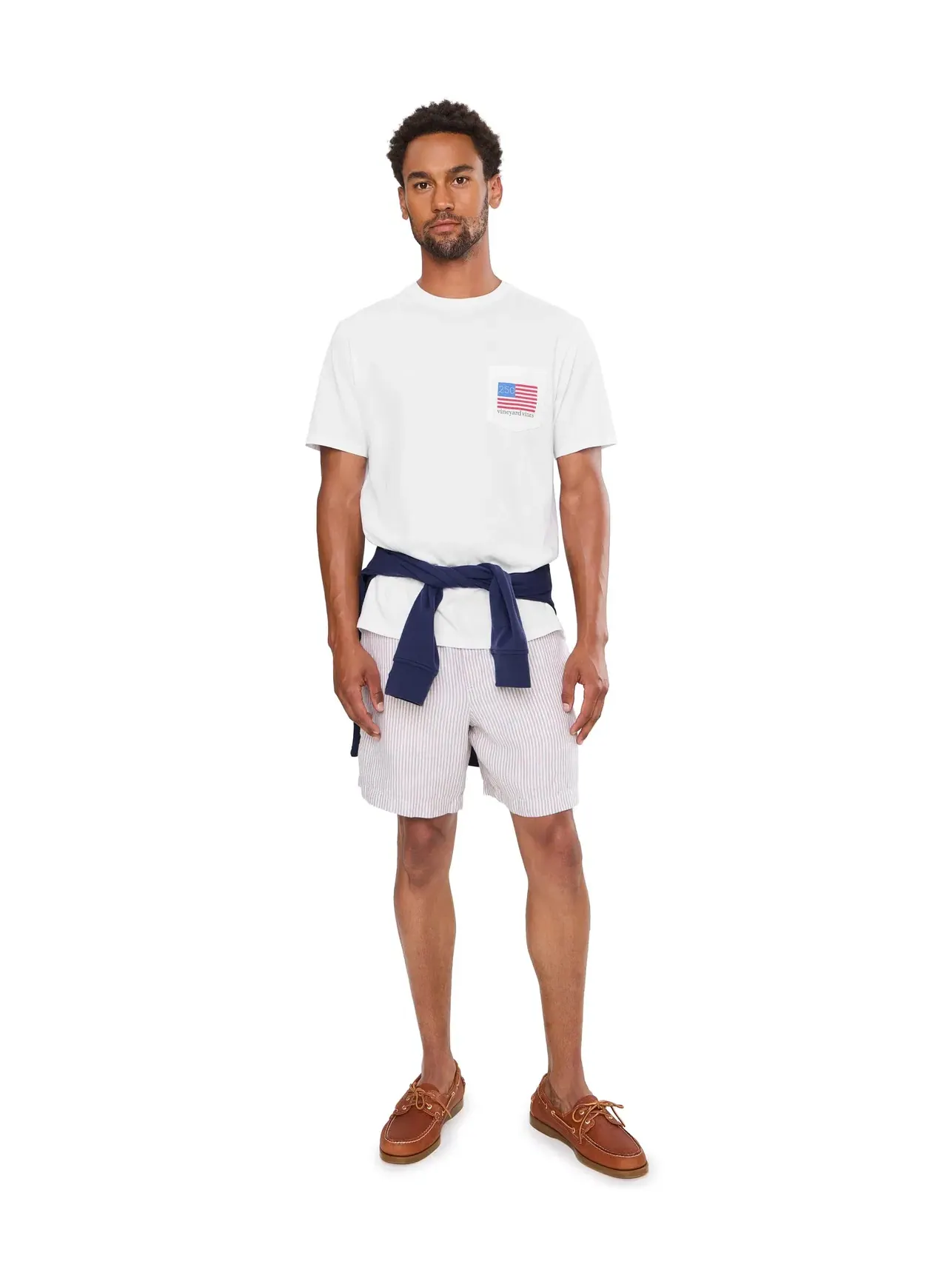 Футболка с изображением кита и флага США на кармане Vineyard Vines — изображение 2 из 5, белый