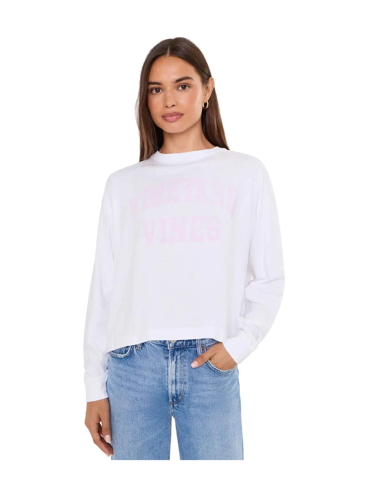 Укороченная футболка с длинным рукавом Vineyard Vines — изображение 1 из 5, белый