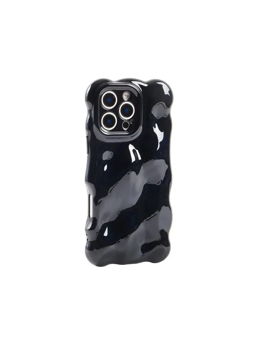 Чехол с пузырьковой текстурой Bubbles для iPhone 16 Pro Max Auramma — черный
