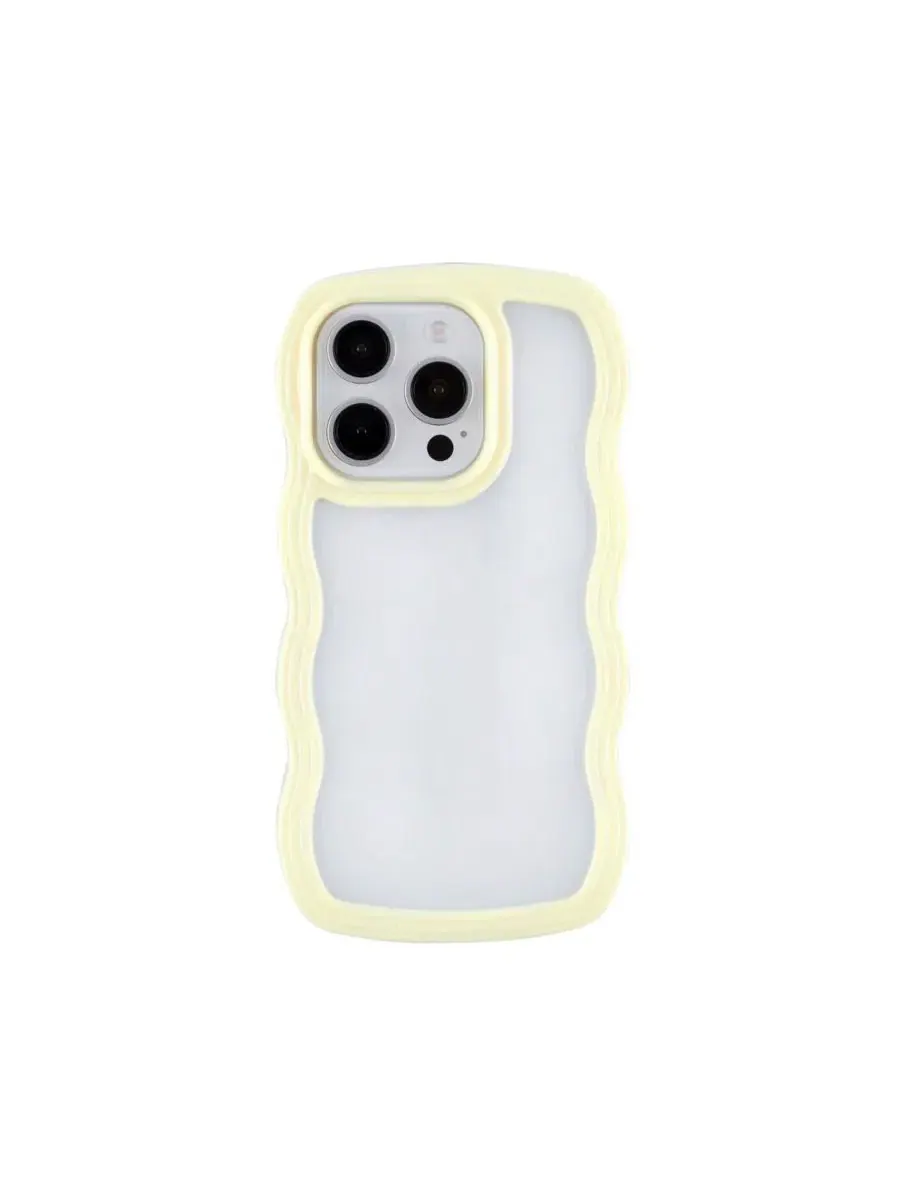 Прозрачный бампер для iPhone 14 Pro Max с волнистым краем Yellow Wavy Auramma