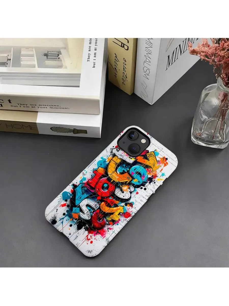 Защитный чехол 2-в-1 для iPhone 15, с ударопрочной защитой, в стиле стрит-арт GONEZ — изображение 6 из 7, мульти