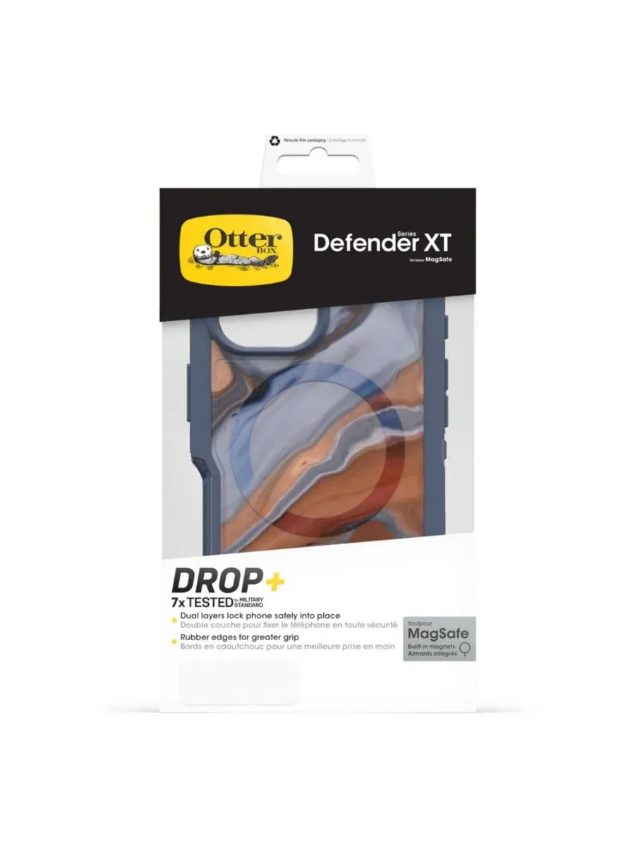 Прозрачный чехол Defender Pro XT Clear MagSafe для Apple iPhone 16 Otterbox — изображение 5 из 5, синий мульти