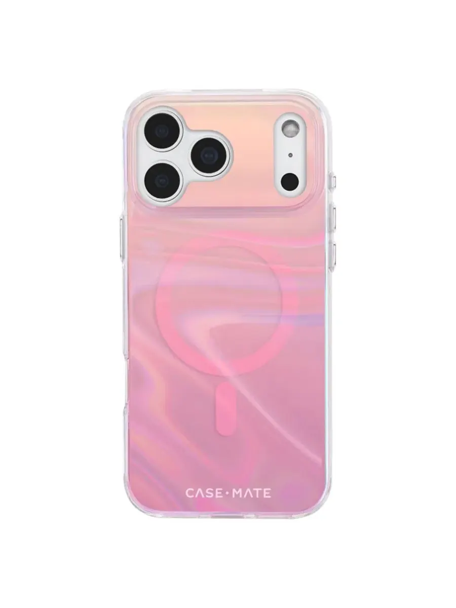 Чехол MagSafe с переливающимся дизайном Peach Soap Bubble для iPhone 17 Pro Max Case-Mate — изображение 2 из 9