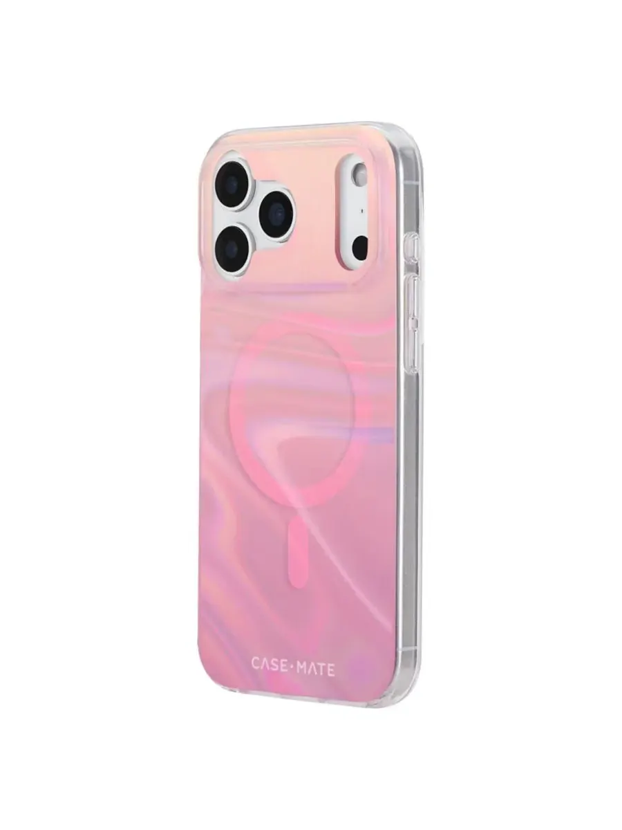 Чехол MagSafe с переливающимся дизайном Peach Soap Bubble для iPhone 17 Pro Max Case-Mate — изображение 4 из 9