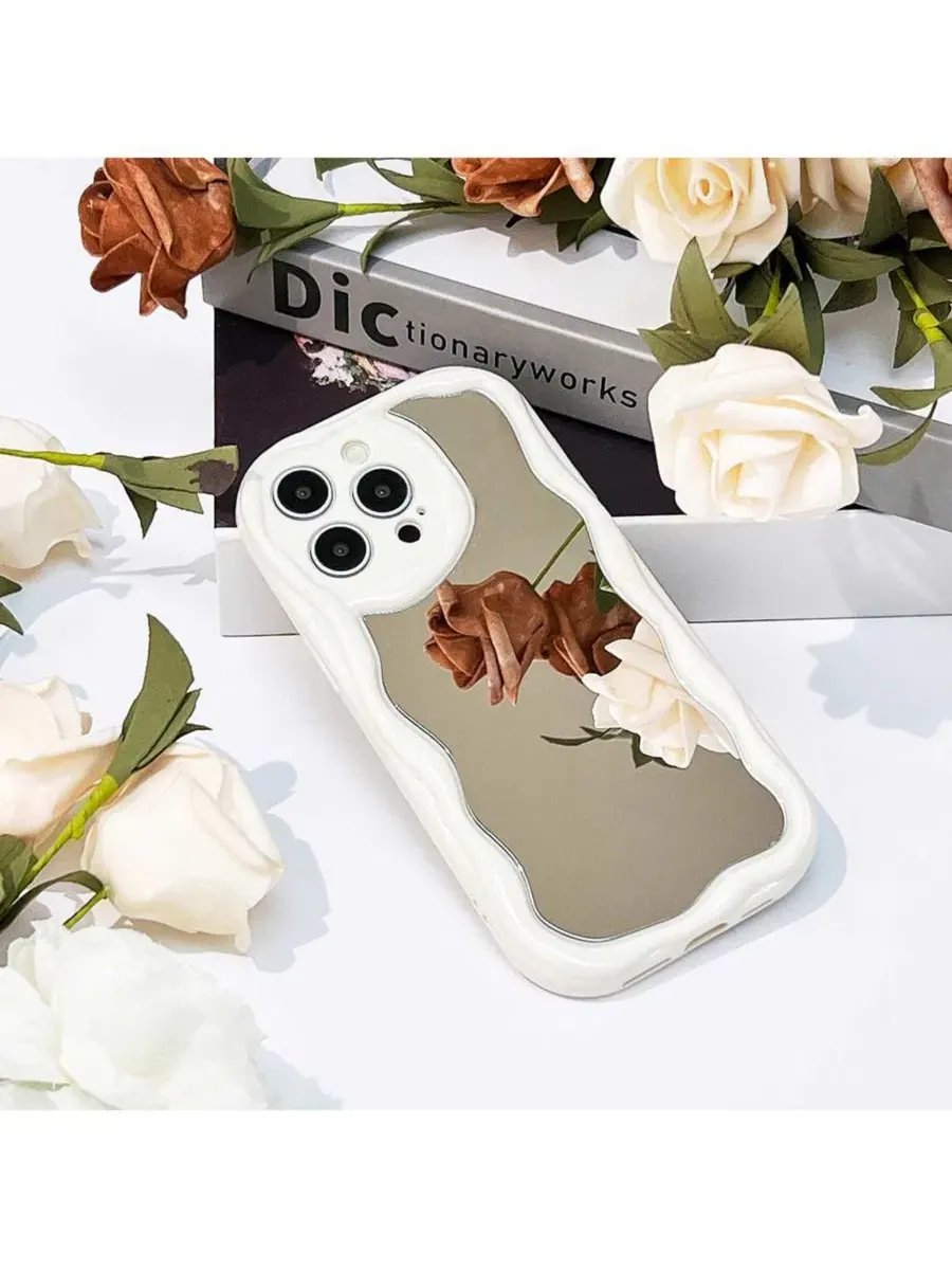 Чехол для iPhone 15 Pro Max с зеркальной отделкой, Funky Mirror Auramma — изображение 2 из 6, белый
