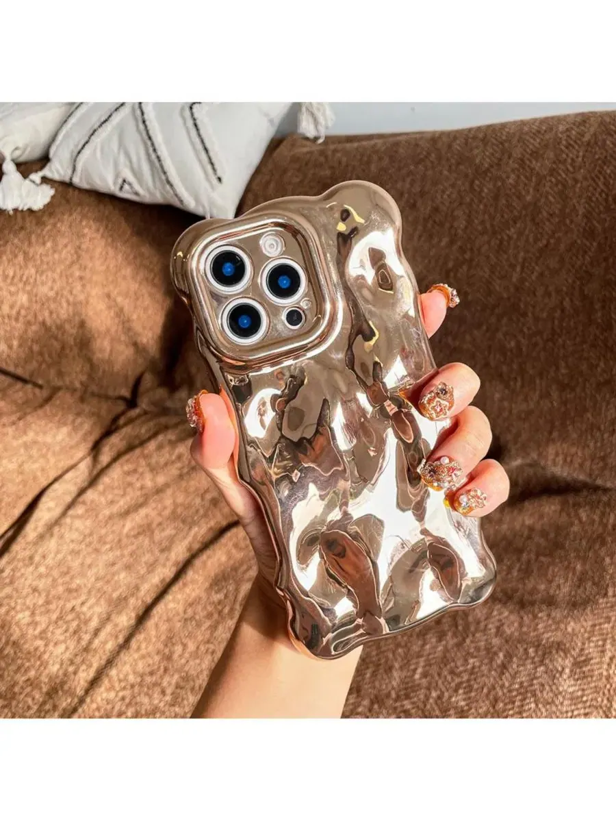 Чехол с 3D-пузырьковой текстурой для iPhone 16 Pro Auramma — изображение 2 из 5, черный