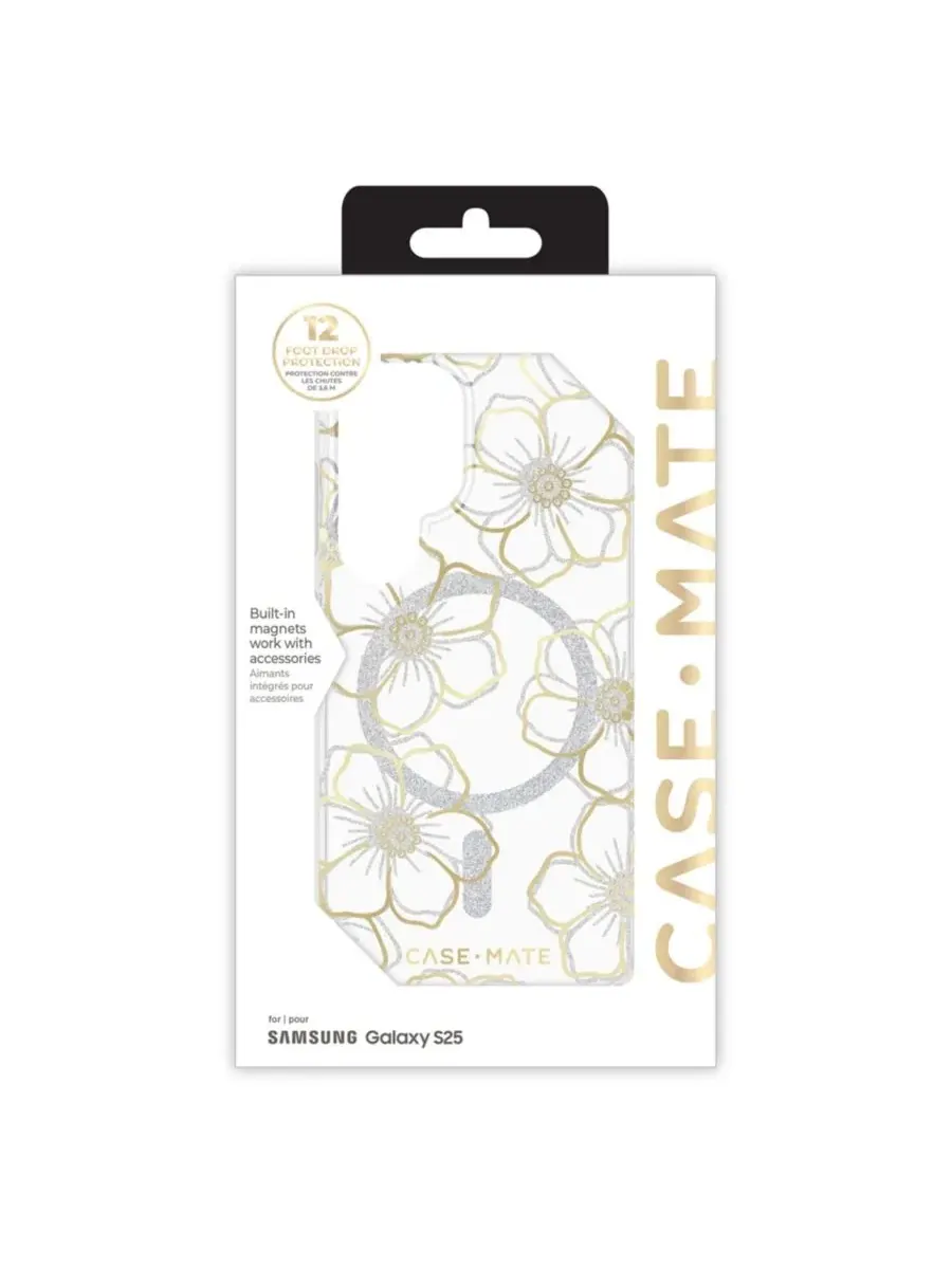 Чехол для телефона с принтом и стразами, модель Floral Gems Case-Mate — изображение 8 из 8, золото
