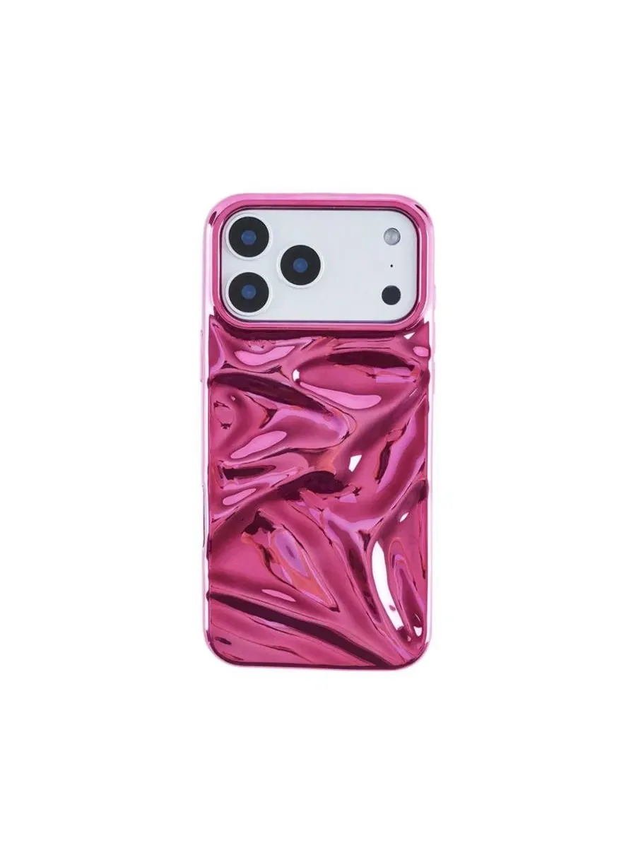 Чехол для iPhone 17 Pro Max с 3D-текстурой Fuchsia Crinkles Auramma