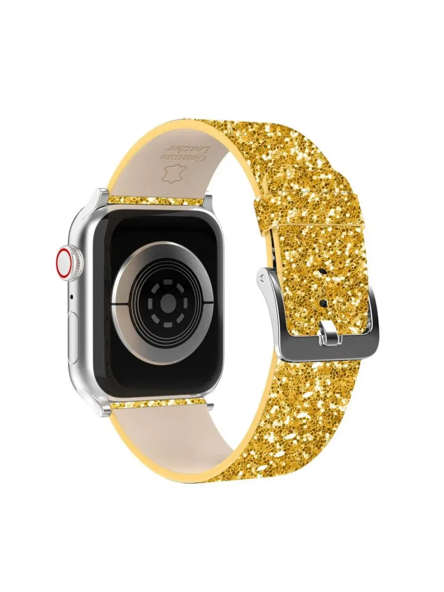 Комплект ремешков для Apple Watch Waloo Leather Bling & Shiny Brilliance — изображение 4 из 6, золотистый розовый